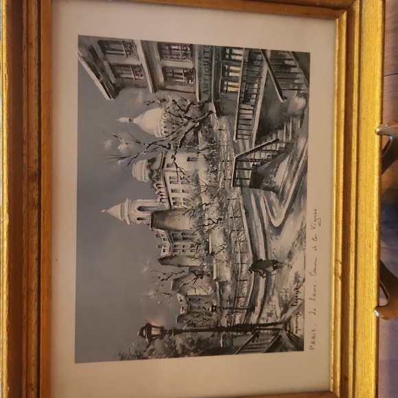 Vintage Framed Print Paris Le Sacré Coeur Et Les Vignes by Maurice Legendre - Picture 2 of 11